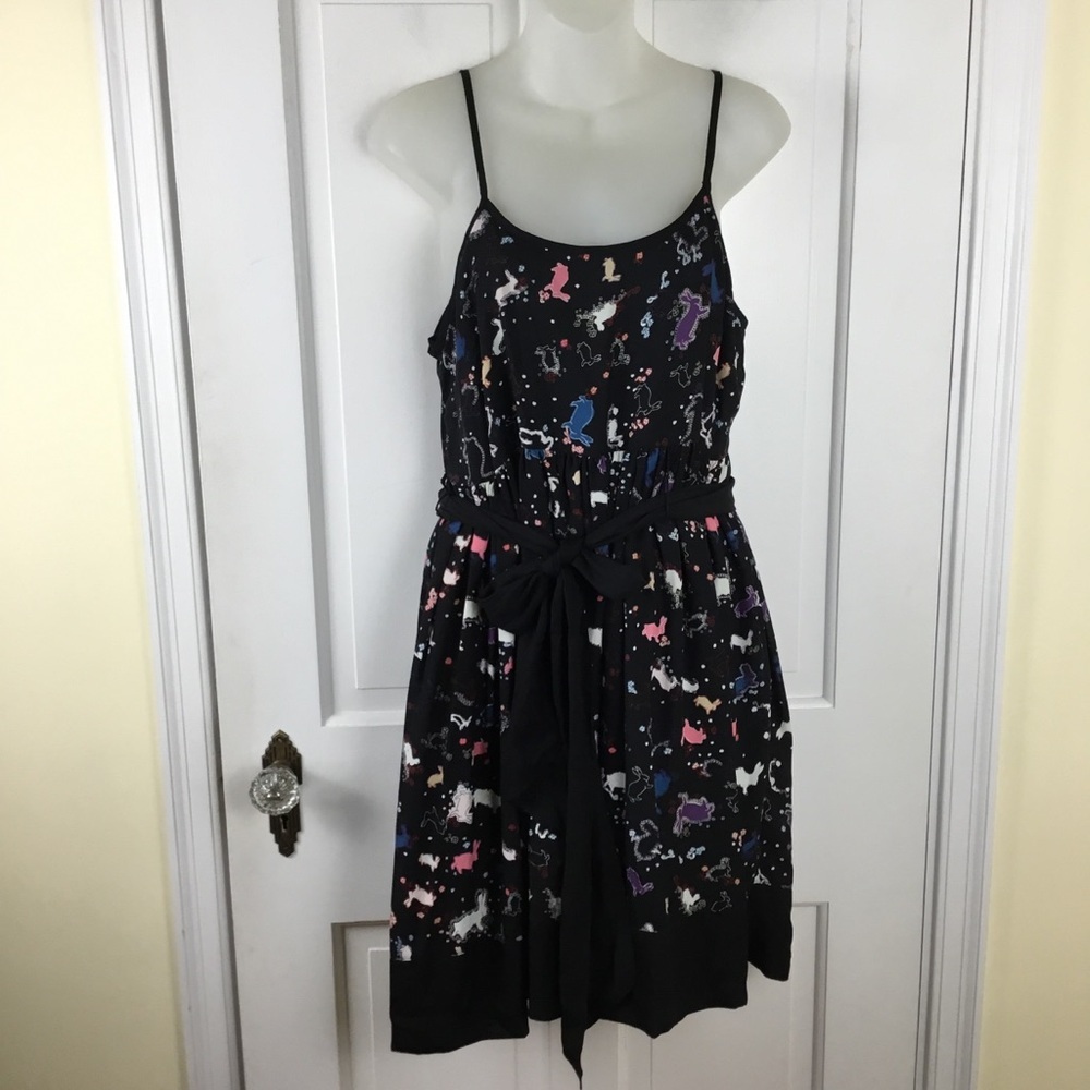 Erin Fetherston Dress Spaghetti Strap Sleeveless Flare Y2K EUC